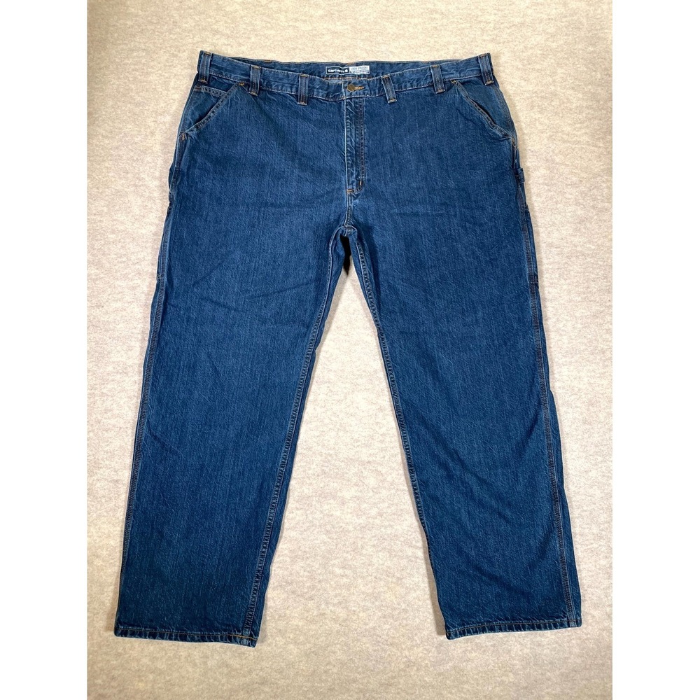 Carhartt Loose Straight Carpenter‎ Authentic Work Jeans Mens 48x32 Blue Denim